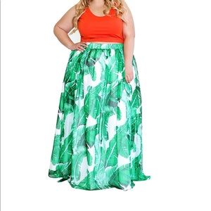 Palm Leaf maxi skirt